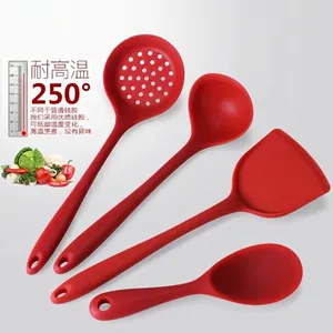 Silicone Cooking Utensils Set Heat Resistant Non-Stick Kitchen Tools Including Spatula Soup Spoon Slotted Spoon Rice Spoon For Home