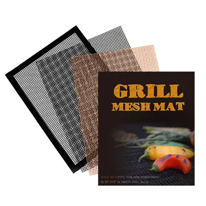 Reusable Non-Stick Fiberglass BBQ Grill Mesh Mat Heat Resistant PTFE Coating Cooking Sheet For Outdoor Camping Kitchen