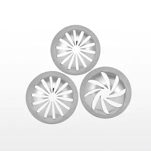 Set of 3 seamless 304 stainless steel large Russian piping tips for cake decorating.