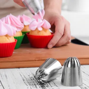 Professional 304 stainless steel large Russian piping nozzle set for cake frosting