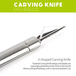 Cuchillo para tallar frutas y cuchara para melón de acero inoxidable para cocina creativa