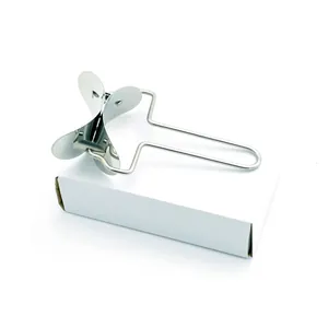 Handheld 304 stainless steel rolling dumpling skin cutter tool shown with white box