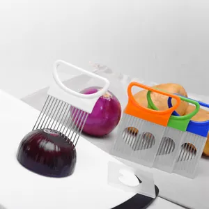 Support à oignons en acier inoxydable avec plusieurs couleurs pour couper les légumes