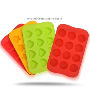 Food Grade Silicone Ice Cube Tray Multi Shape Heart Star Round Square Chocolate Mold Flexible Easy Release DIY Baking Tool