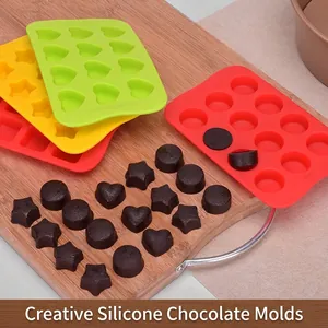 High-quality multi-shape silicone chocolate and ice cube mold for creative DIY desserts