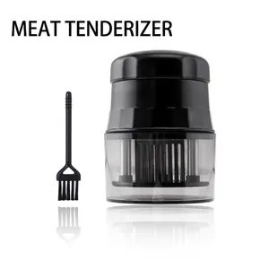 Stainless Steel Meat Tenderizer Needle Multi-Blade Steak Pork Poultry Hammer Kitchen Cooking Tool With Safety Lock And Brush