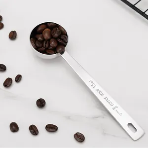 Stainless Steel Measuring Spoon Long Handle Coffee Scoop For Coffee Milk Powder Baking Seasoning Daily Kitchen Tools