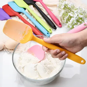 Large Food Grade Silicone Spatula Integrated Square Head Spatula For Baking Cake Cream Mixing Kitchen Baking Tool