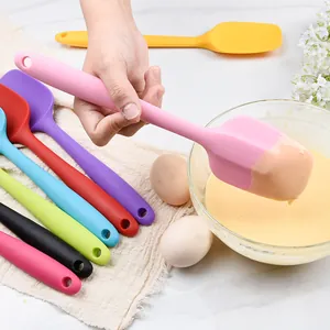 Large 28cm colorful food-grade silicone spatula for baking and cake decorating tool