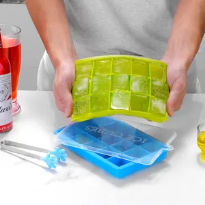 Stampo ghiaccio in silicone 15 scomparti con coperchio e pinza a forma di mano