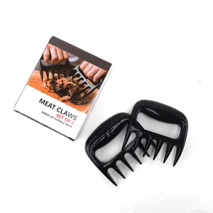 Griffes à viande noires robustes pour effilocher le porc et le BBQ avec boîte