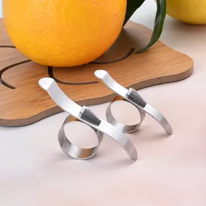 Pelador de Naranjas de Anillo de Acero Inoxidable Forma de Caracol Creativa Herramienta de Cocina Portátil para Cítricos