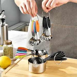 Professional 10-piece stainless steel measuring cups and spoons set for kitchen baking