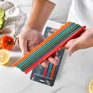 Non-slip Silicone Chopsticks With Steel Core Chinese Style Heat Resistant Reusable Colorful Home Kitchen Dining Chopsticks