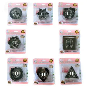 Stainless steel mousse ring cake mold set with press plate for professional DIY kitchen baking