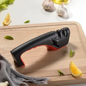 Manueller 3 Stufen Messerschärfer Profi Küchenschärfwerkzeug Für Messer Und Scheren Ergonomisches Design Rutschfeste Basis