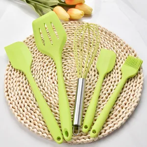Baking Tool Collection Heat Resistant Silicone Kitchen Utensils Including Whisk Scraper Oil Brush Turner Non-Stick Cooking Gadgets