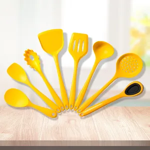 Utensili da Cucina in Silicone a Pezzo Unico Resistenti al Calore Antiaderenti Spatola Cucchiaio da Zuppa Mestolo per Riso