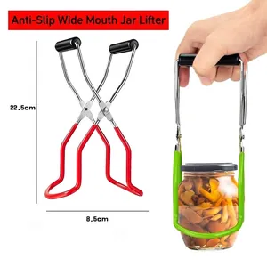 Stainless Steel Canning Jar Lifter With Non-Slip Handle Anti-Scald Tongs Kitchen Jar Gripper Tool For Jar Lifting Canner