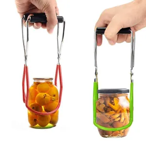 Professional stainless steel canning jar lifter tongs for safe kitchen handling and preservation