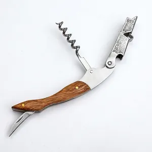 Cavatappi professionale in legno di palissandro con incisione in acciaio inox per sommelier