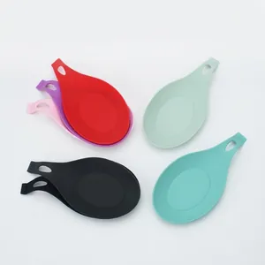 Large Silicone Spoon Rest Heat Resistant Utensil Holder For Kitchen Countertop Spatula Pad Ladle Rest With Hanging Hole Organization