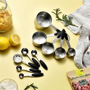 Professional 10-piece stainless steel measuring cups and spoons set for baking