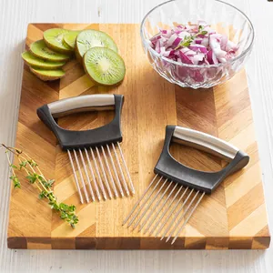 Guía para Rebanar Cebollas de Acero Inoxidable 304 Protector Multifunción para Rebanar Verduras Ablandador de Carne