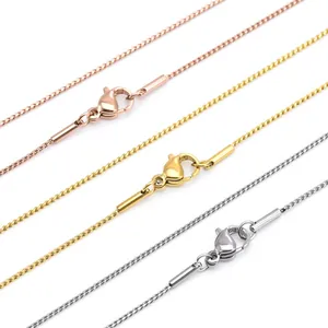 Minimalist non-fading titanium steel necklace chains in gold silver and rose gold options