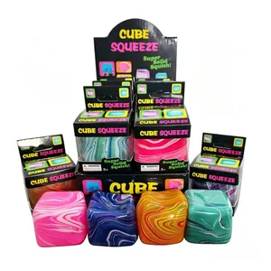 Giocattolo Squishy a Cubo con Vortice di Marmo Antistress a Ritorno Lento Spremi Fidget Toy Sensoriale per Adulti Bambini Regalo Relax