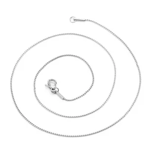 Minimalist silver titanium steel Dan S link clavicle necklace with lobster clasp for women