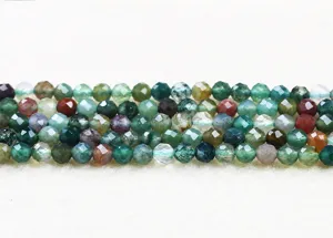 Macro detail of faceted natural Indian Agate round beads for jewelry making