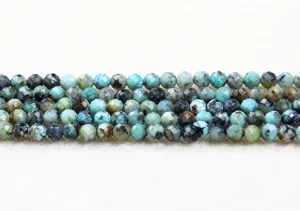 Natural faceted African Turquoise small round beads for DIY jewelry making accessories