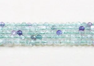 Macro view of faceted natural colorful fluorite beads for DIY jewelry and accessory making