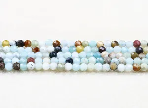 High-quality 3A grade faceted natural amazonite beads for DIY jewelry making detail