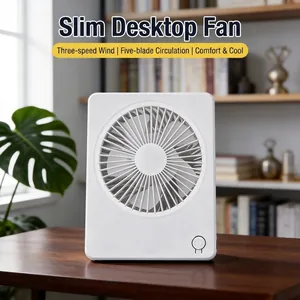 Ultra Thin Portable Card Fan USB Rechargeable Mute Desktop Mini Fan Cooling Fan For Home Office Dorm Outdoor Travel