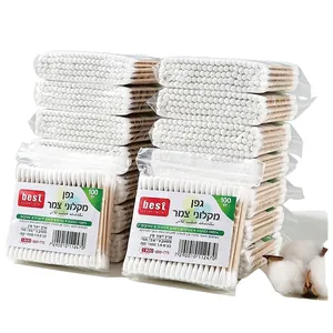Lots de cotons-tiges jetables à double tête avec tiges en bois pour le maquillage