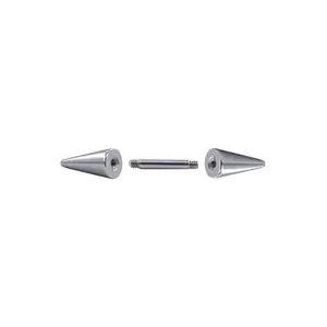 High-quality stainless steel double cone spike barbell stud for body piercing jewelry