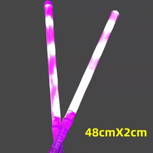 Detailed view of 48cm purple LED glow sticks perfect for concert and party atmosphere