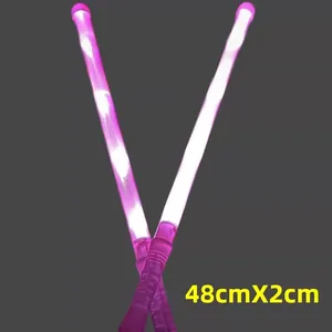 Close-up detail of two pink glowing LED sticks showing the 48cm x 2cm product dimensions.