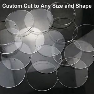 Laser Cut Clear Acrylic Round Discs With Holes Transparent Organic Glass Circle Blanks For DIY Craft Projects Keychain Bases