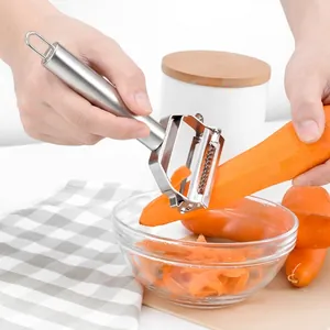Éplucheur et râpe à légumes double tête en acier inoxydable pour carottes et pommes