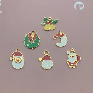 Assorted colorful Christmas enamel charms for DIY necklaces and handmade bracelets