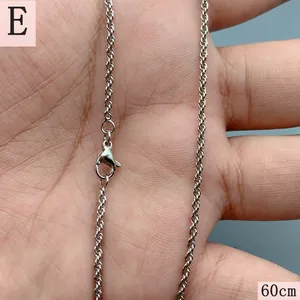 Close-up of a 60cm stainless steel rope chain with lobster clasp for DIY jewelry