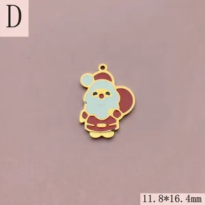 Detailed view of 11.8x16.4mm Santa Claus enamel charm for DIY jewelry making