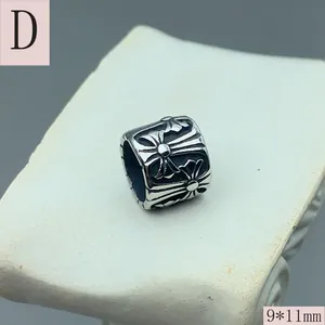 Vintage ατσάλινη χάντρα με floral χαρακτική για DIY κοσμήματα, μέγεθος 9x11mm.