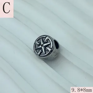 Vintage stainless steel star spacer bead for DIY jewelry making, 9.8x8mm detail view