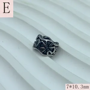 Macro view of vintage style stainless steel star spacer bead for DIY jewelry making