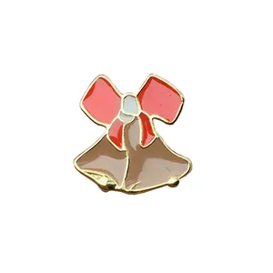 Charme de cloche de Noël en émail avec nœud rouge pour accessoires de bijoux DIY