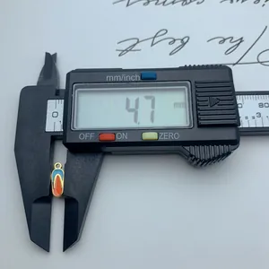 Close-up detail showing the precise 4.7mm measurement of a colorful enamel flip-flop charm